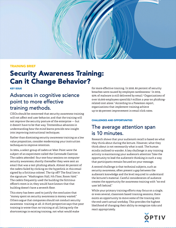 Security Awareness Training Brief