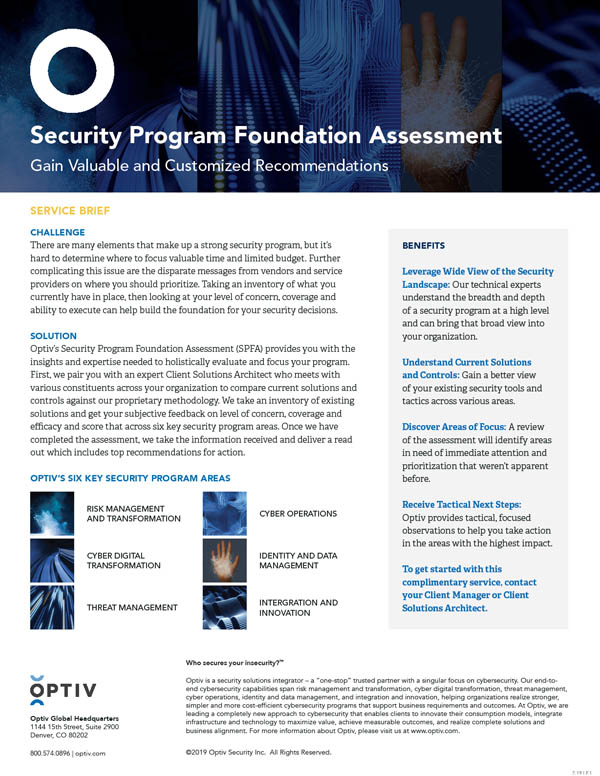 Security Program Foundation Assessment