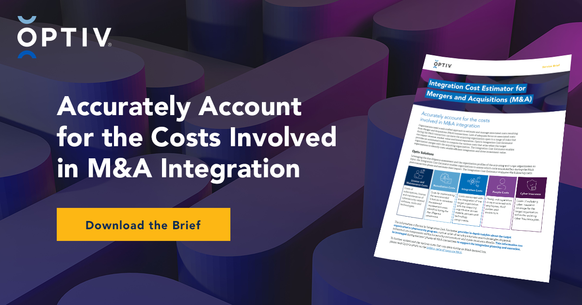 Integration Cost Estimator For Mergers And Acquisitions M A Optiv