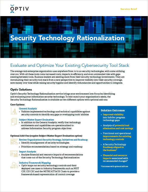 Security Technology Rationalization